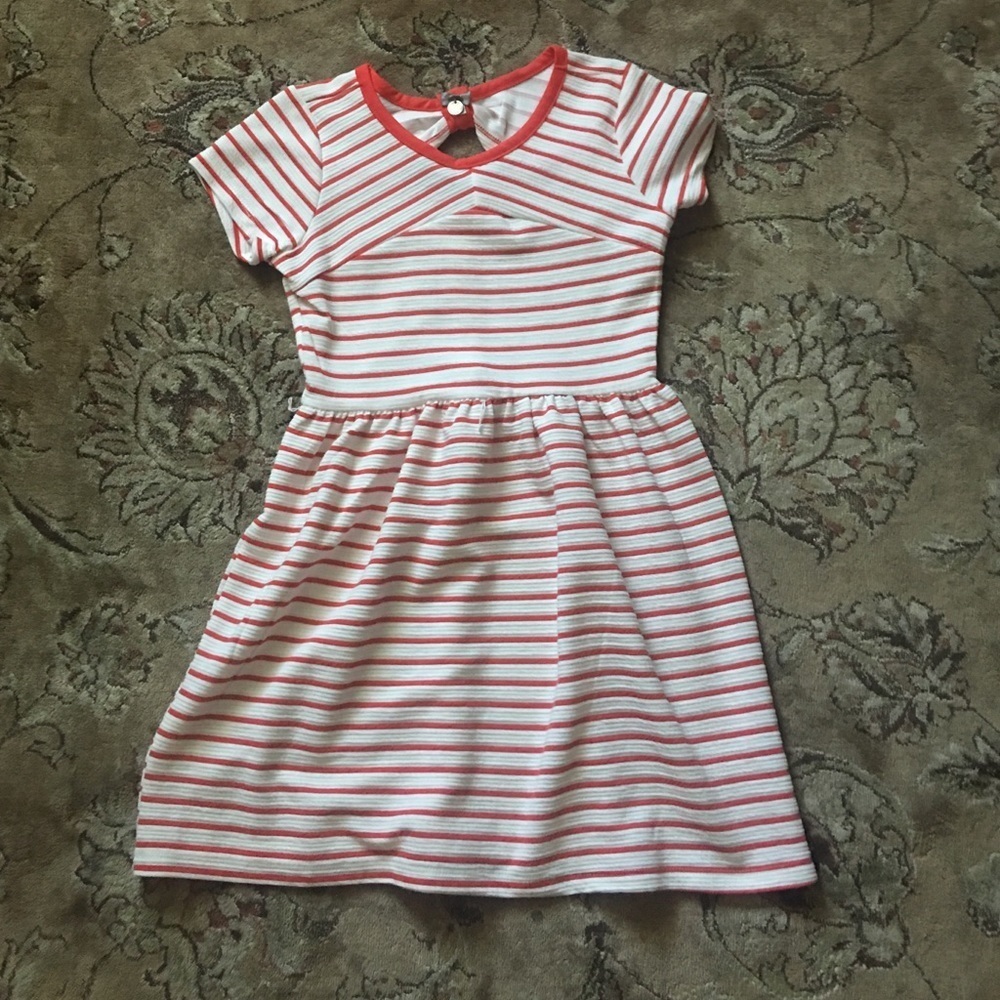 Poof Girl Striped Back Bow Dress- Large